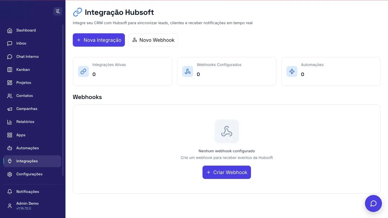 Configuração da integração com o HubSoft